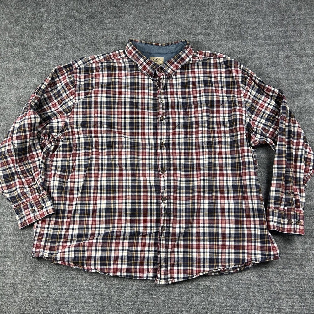 Blue Mountain Shirt Mens 3XL Plaid Flannel Long Sleeve‎ Button Front Casual
